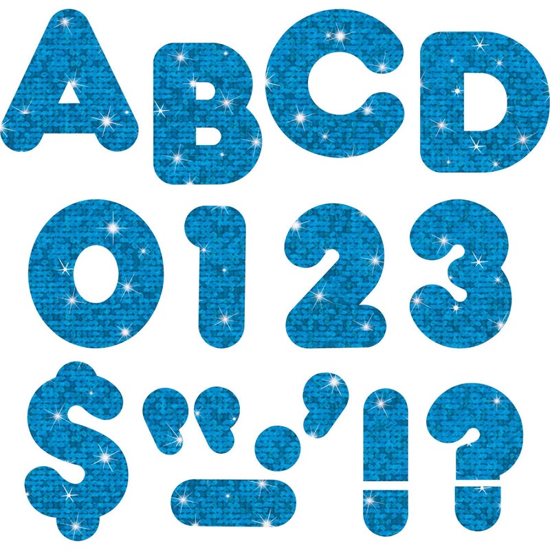 Trend Enterprises "4"" Sparkle Uppercase Ready Letters Set", blue - Image 1